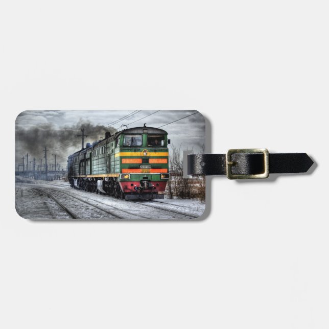 Vintage-Zug-Gepäckanhänger Gepäckanhänger (Vorderseite horizontal)