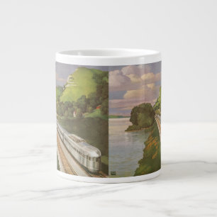 Vintage-Zug-Urlaub, Lokomotive auf dem Land Jumbo-Tasse