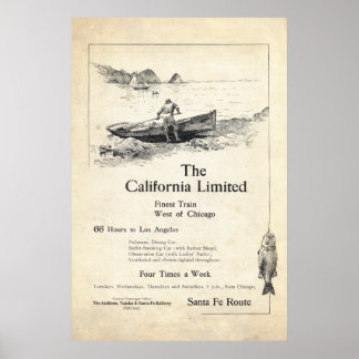 Vintage Zuganzeige aus dem Jahr 1899 Poster