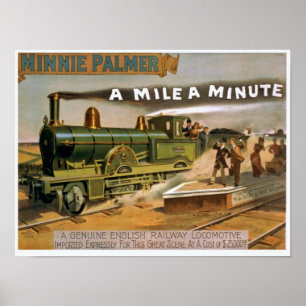 Vintage Zugdarstellung Poster