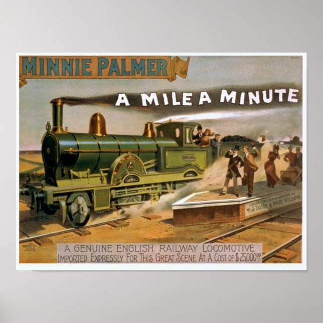 Vintage Zugdarstellung Poster (Vorne)