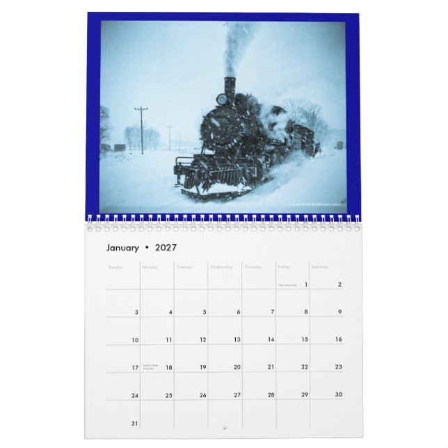 Vintage Züge Kalender (Jan 2027)