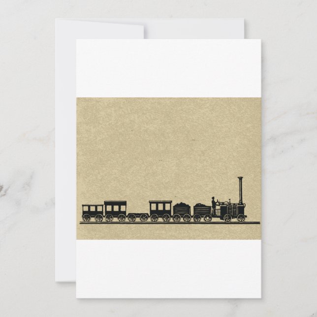 Vintage Zugeinladungen Einladung (Vorderseite)