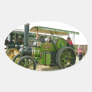 Vintage Zugmaschine Ovaler Aufkleber