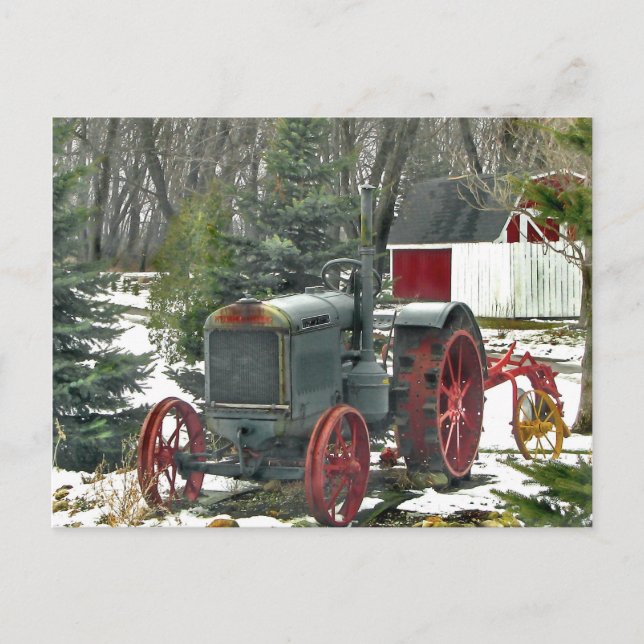 Vintage Zugmaschine Postkarte (Vorderseite)