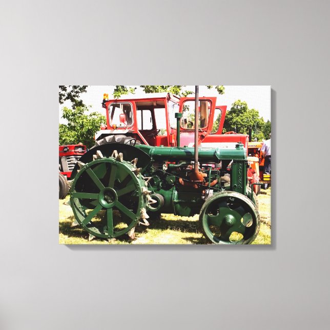 VINTAGE ZUGMASCHINEN LEINWANDDRUCK (Vorderseite)