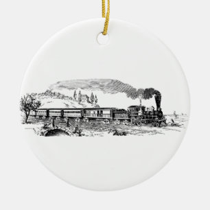 Vintage Zugskizze Keramik Ornament