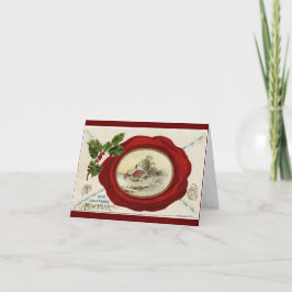 Vintage Zuhause-Weihnachtskarte Feiertagskarte