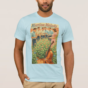 Vintage-zukünftige Marsgarten-Szene T-Shirt