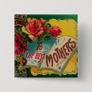 Vintage zum besten Müttern Muttertagsgruß Button
