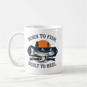 Vintage Zum Fischen Geboren Zum Spulen Kaffeetasse