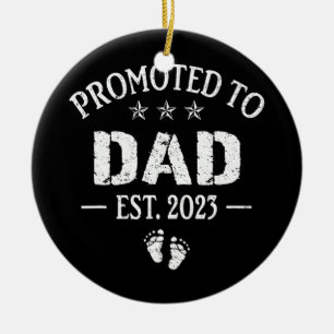 Vintage zum Papa befördert 2023 für neuen Papa zum Keramik Ornament