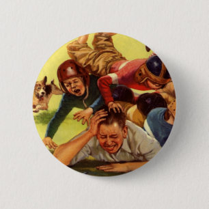 Vintage zum Vatertag, Fußball Kinder und Familienh Button