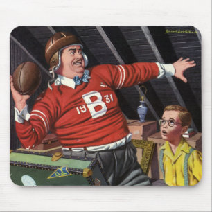 Vintage zum Vatertag, Sport Football Vater und Soh Mousepad