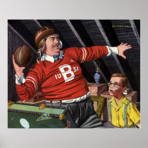 Vintage zum Vatertag, Sport Football Vater und Soh Poster