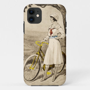 Vintage Zwanzigerjahre Frauen-Fahrrad-Anzeige Case-Mate iPhone Hülle