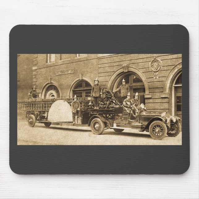 Vintage Zwanzigerjahre Hook und Ladder Fire Mousepad (Vorne)