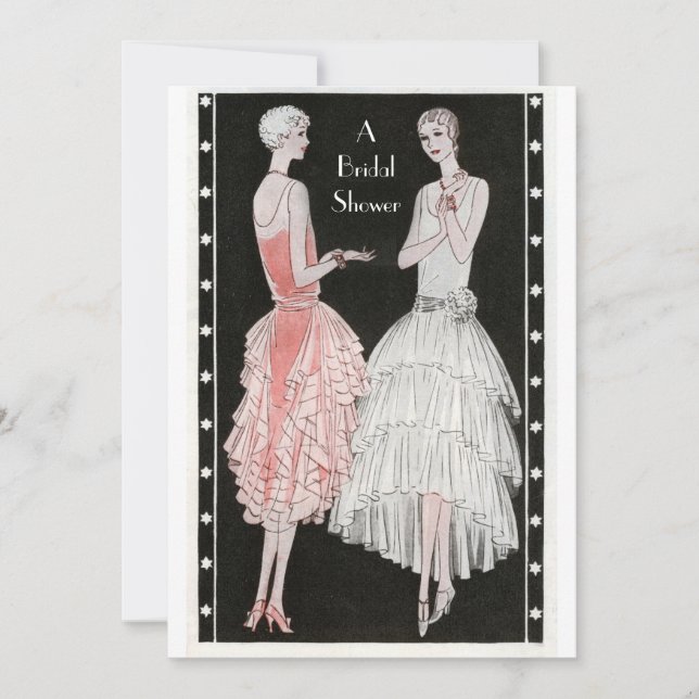 Vintage Zwanzigerjahre stilvolles Einladung (Vorderseite)