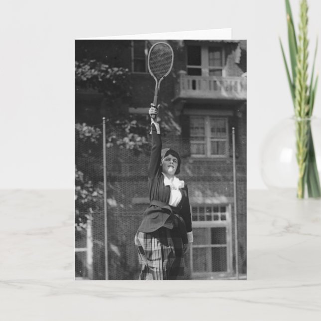 Vintage Zwanzigerjahre Tennis-Mode Karte (Vorderseite)