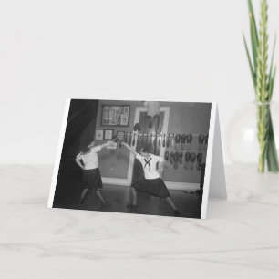 Vintage Zwanzigerjahre weibliche fechtende Karte