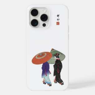 Vintage Zwei japanische Frauen im Regen Ohara Koso iPhone 15 Pro Max Hülle