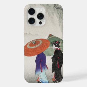 Vintage Zwei japanische Frauen im Regen Ohara Koso iPhone 15 Pro Max Hülle