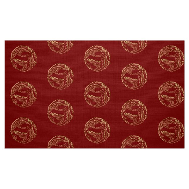 Vintage Zwei Japanische Kraniche Muster Stoff (Fat Quarter (45,7 x 55,9 cm))