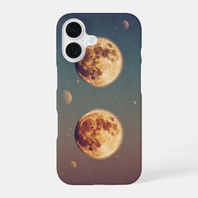 Vintage Zwei Monde iPhone 16 Hülle (Rückseite)