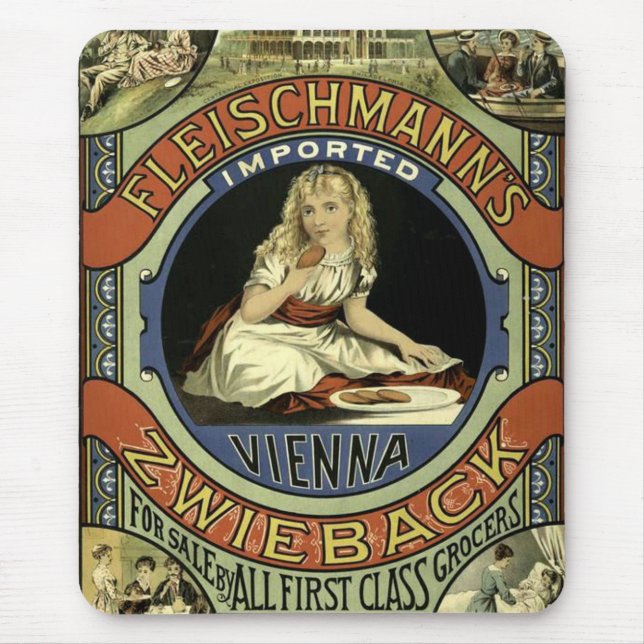 Vintage Zwieback-Werbung Mousepad (Vorne)