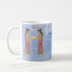 Vintage-Zwillinge-Zodiakus Astrologie-Eigenschafte Kaffeetasse