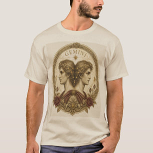 Vintage-Zwillinge-Zodiakus-Kunst T-Shirt