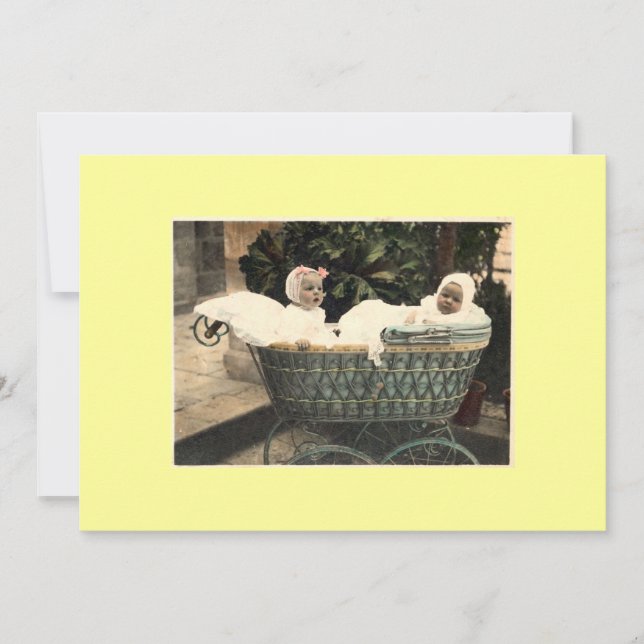 Vintage Zwillingsankündigung Ankündigung (Vorderseite)