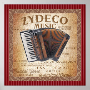Vintage-Zydeco-Musikposter Poster