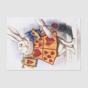 VintageAlice in Wonderland White Rabbit Decoupage Seidenpapier