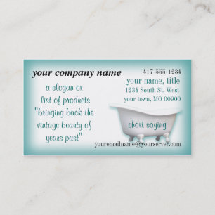 VintageBathtub Geschäft Card2-customize-choices Visitenkarte