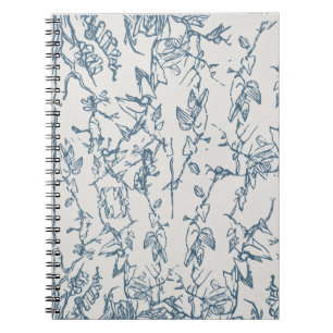 Vintageblaue Flora-Pattern-Spiral-Fotobuch Notizblock