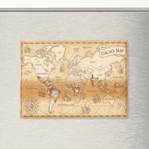 VintageCacao Weltkarte Magnet