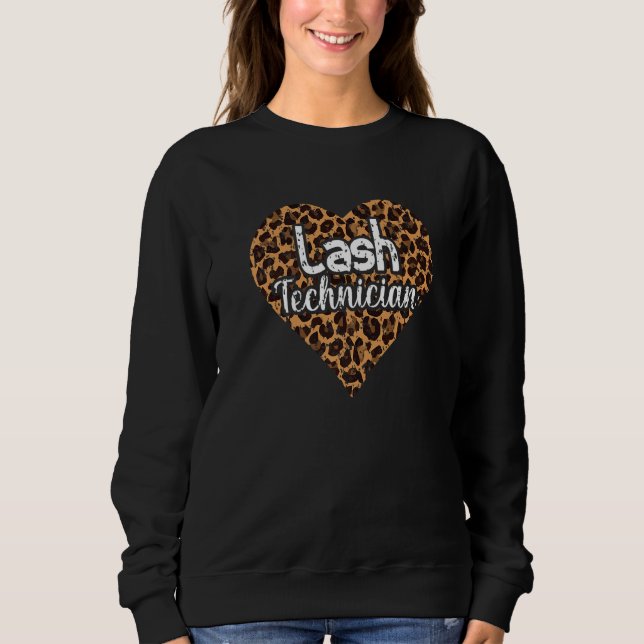 Vintagee Lash Techniker Leopard Eyelash Lash Tech Sweatshirt (Vorderseite)