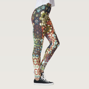 Vintagefarbene opake Mosaik-Kaleidoskop Leggings