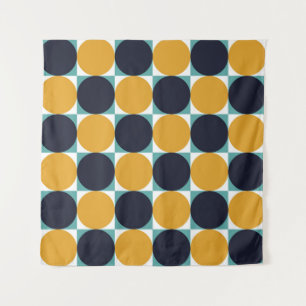 Vintagefarbige Geometrie: Kreismuster. Wandteppich