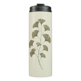Vintagegrüne Ginkgoblätter Thermosbecher