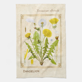 Vintagel Herbal Gelbe Löwenzahnblüten Botanical Geschirrtuch