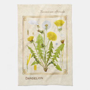 Vintagel Kräutergelbe Kronleuchter Blume Botanisc Geschirrtuch