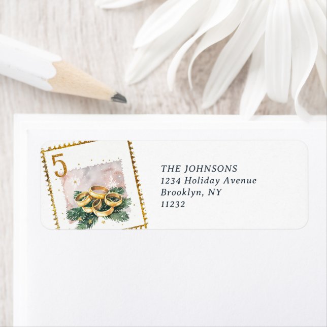 Vintagen 12 Tage Weihnachts-Rücksendeadresse (Insitu)