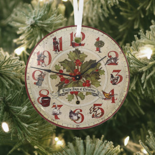 Vintagen 12 Weihnachtstage Ornament Aus Glas