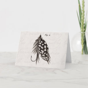 Vintagen 1800er Jahre Angelfliegen alte Haken Karte