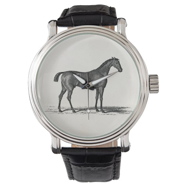 Vintagen 1800er Jahre Englisches Pferd - Rennpferd Armbanduhr (Vorderseite)