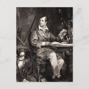 Vintagen 1800er Lord Byron Portrait Viktorianische Postkarte
