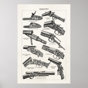Vintagen 1800er Shotgun Antike Schusswaffen Alte G Poster