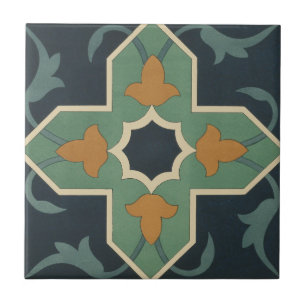 Vintagen 1884 Zierarbeit Keramik Fliese